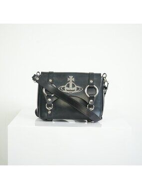 Vivienne Westwood Kim Crossbody Black Leather Bag